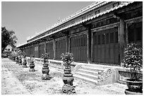 Hall of the mandarins, citadel. Hue, Vietnam ( black and white)