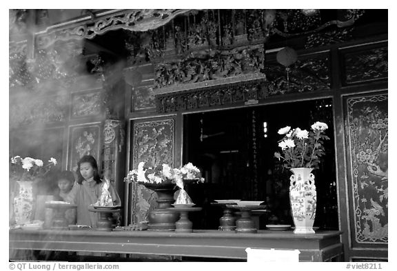 Quan Than pagoda. Hanoi, Vietnam (black and white)