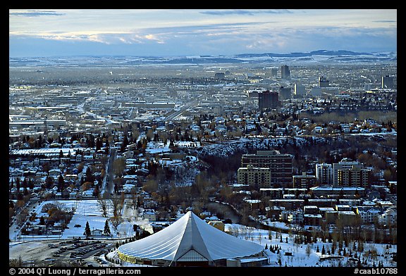 View from Calgary Tower in winter. Calgary, Alberta, Canada (color)
