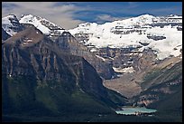Distant view of Lake Louise and  Victoria Peak. Banff National Park, Canadian Rockies, Alberta, Canada (color)