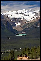 Observation platform, Lake Louise and  Victoria Peak. Banff National Park, Canadian Rockies, Alberta, Canada