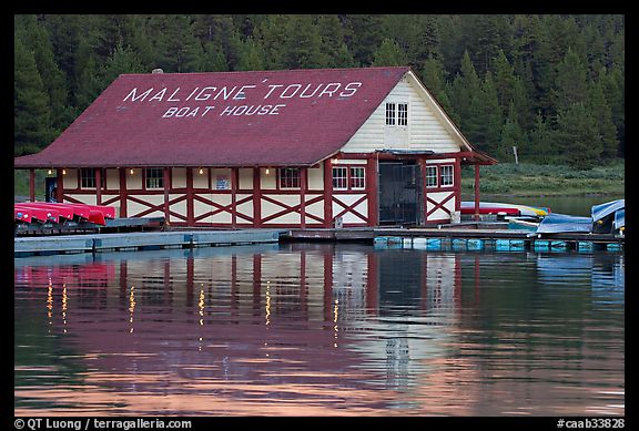 Maligne Lake Boathouse. Jasper National Park, Canadian Rockies, Alberta, Canada