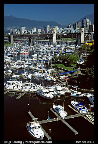 Small boat harbor on False Creek. Vancouver, British Columbia, Canada (color)