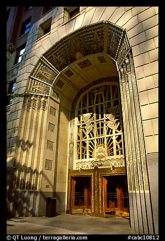 Art Deco entrance, 255 Burrard Street. Vancouver, British Columbia, Canada (color)