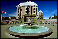 Confederation plazza with the shields of each of the Canadian provinces and territories. Victoria, British Columbia, Canada (color)