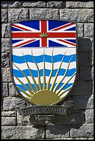 Shield of British Columbia Province. Victoria, British Columbia, Canada (color)