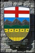 Shield of Alberta Province. Victoria, British Columbia, Canada (color)
