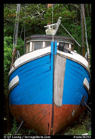 Prow of retired fishing boat. Vancouver Island, British Columbia, Canada