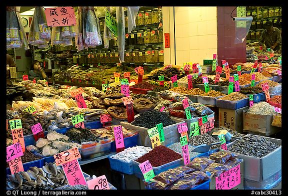 Chinese medicinal goods in Chinatown. Vancouver, British Columbia, Canada (color)