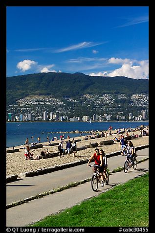 Bicyclists, Stanley Park. Vancouver, British Columbia, Canada (color)