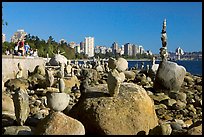 Balanced rocks and skyline, Stanley Park. Vancouver, British Columbia, Canada ( color)