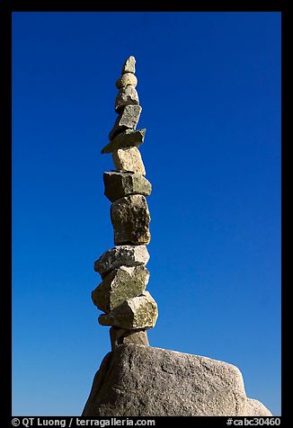 Balanced rocks against blue sky, Stanley Park. Vancouver, British Columbia, Canada (color)