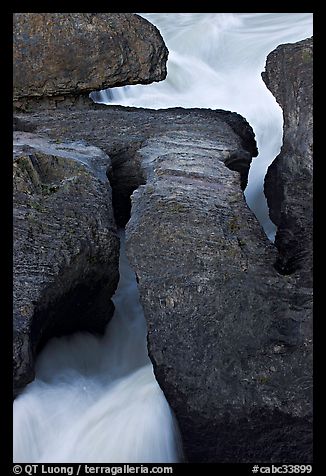 Kicking Horse River flowing through the Natural Bridge. Yoho National Park, Canadian Rockies, British Columbia, Canada (color)
