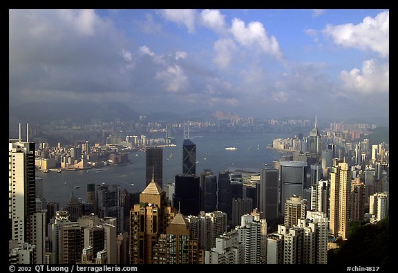 View from Victoria Peak, late afternoon. Hong-Kong, China (color)