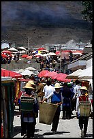 Periphery of  Monday market frequented by hill tribespeople. Shaping, Yunnan, China