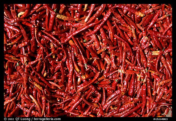 Red peppers. Dali, Yunnan, China