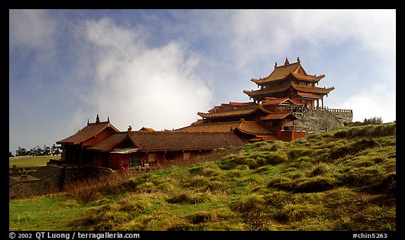 Jinding Si temple, mid-morning. Emei Shan, Sichuan, China (color)