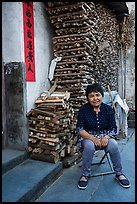 Wood seller. Xidi Village, Anhui, China
