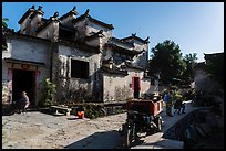 Street and traditional houses. Xidi Village, Anhui, China