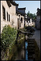 Front stream in village street. Xidi Village, Anhui, China