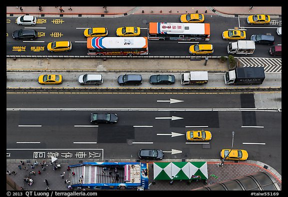 City traffic from above. Taipei, Taiwan