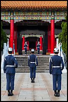 Changing of the honor guard, Martyrs Shrine. Taipei, Taiwan (color)