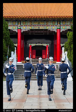 Changing of guards from Republic of China Military, Martyrs Shrine. Taipei, Taiwan