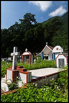 Cemetery and lush hills, Chongde. Taiwan (color)