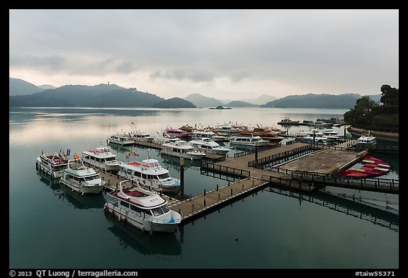 Shueishe Pier, early morning. Sun Moon Lake, Taiwan (color)