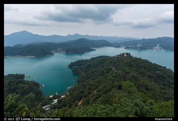 Lake seen from Tsen Pagoda. Sun Moon Lake, Taiwan