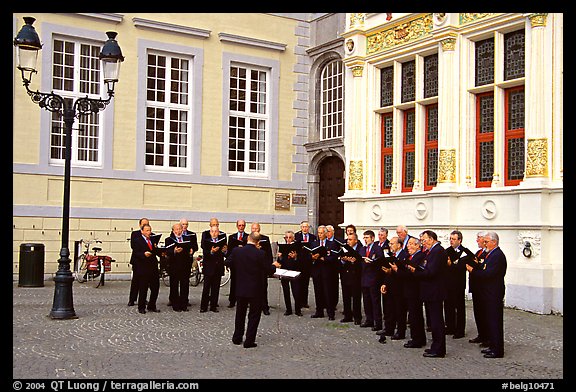Choir singing on the Burg. Bruges, Belgium