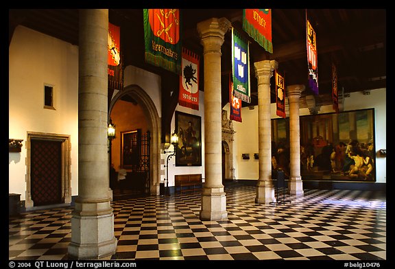Entrance hall of the town hall. Bruges, Belgium
