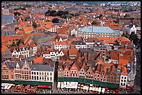 View of the town from the belfry. Bruges, Belgium