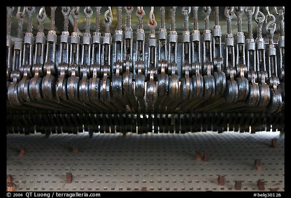 Carillon mechanism, beffroi. Bruges, Belgium