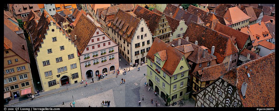 Medieval town of Rothenburg. Rothenburg ob der Tauber, Bavaria, Germany (color)