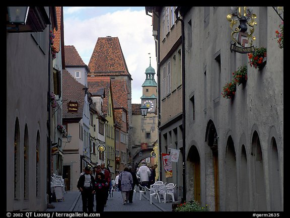 Old street. Rothenburg ob der Tauber, Bavaria, Germany (color)