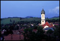 Nesselwang and St Andreas church. Bavaria, Germany