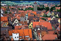 Rooftops seen from the Rathaus tower. Rothenburg ob der Tauber, Bavaria, Germany (color)