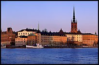 View of Gamla Stan with Riddarholmskyrkan. Stockholm, Sweden (color)