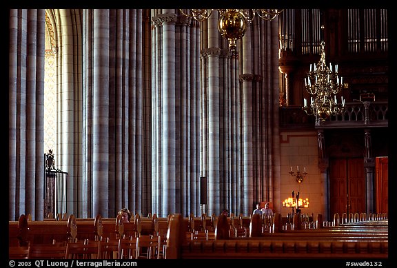 Inside the great Uppsala cathedral. Uppland, Sweden (color)