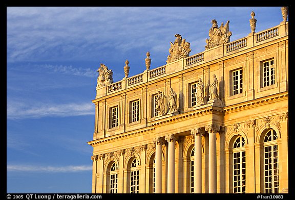 Detail of facade, late afternoon. France (color)