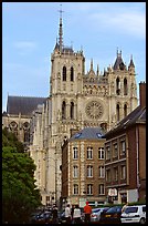 Houses and Cathedral, Amiens. France (color)