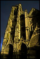 Front of Saint-Etienne Cathedral with stormy sky. Bourges, Berry, France ( color)