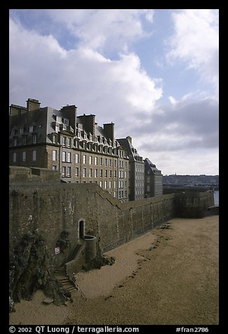 Ramparts of the old town, Saint Malo. Brittany, France