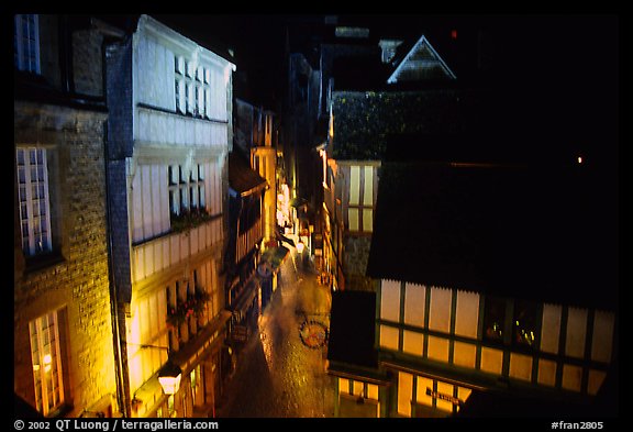 Medieval street. Mont Saint-Michel, Brittany, France