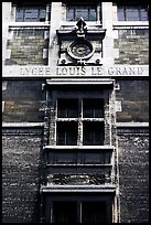Facade of Lycee Louis-le-Grand, founded by Louis XIV in the 17th century. Quartier Latin, Paris, France (color)
