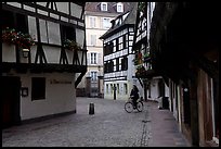 Street with half-timbered houses. Strasbourg, Alsace, France