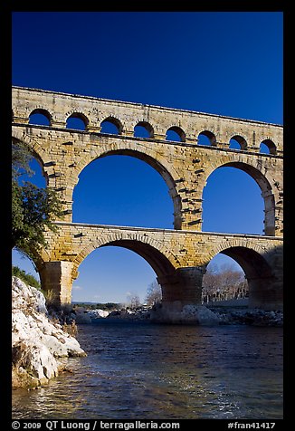 Bridge of the river Gard. France (color)