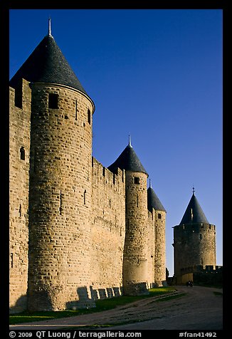 Inner fortification walls. Carcassonne, France (color)