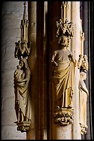 Gothic statues, St-Nazaire basilica. Carcassonne, France (color)